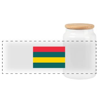 Mauritius island / Flag of Mauritius - Panoramic Cookie Jar with Wooden Lid - white - Front