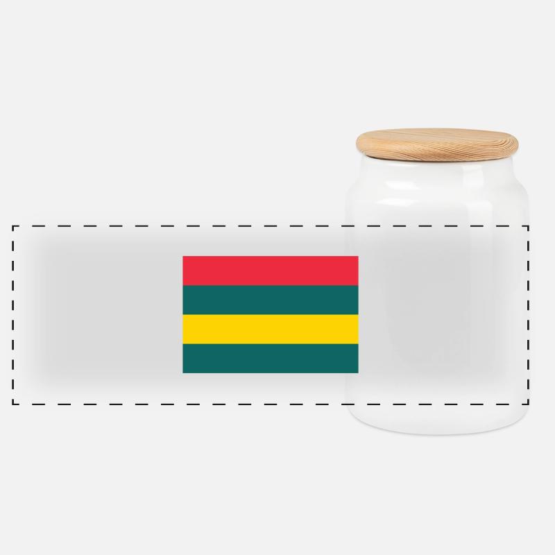 Insel Mauritius / Flagge von Mauritius - Panorama Keksdose mit Holzdeckel - Weiß