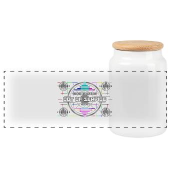 Out of order - Panoramic Cookie Jar with Wooden Lid - white - Front