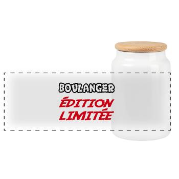 BOULANGER édition limitée - Boîte à biscuits avec couvercle en bois - blanc - Devant