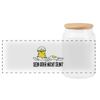 Être ou ne pas être - Boîte à biscuits avec couvercle en bois - blanc - Devant