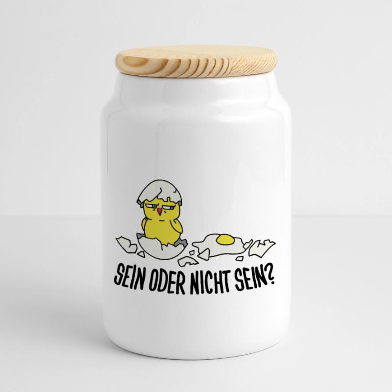 sein oder nicht sein Panorama Keksdose mit Holzdeckel