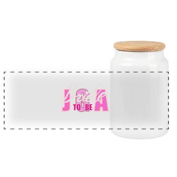 Bride to be jga - Panoramic Cookie Jar with Wooden Lid - white - Front