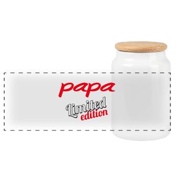 PAPA LIMITED EDITION - Panoramic Cookie Jar with Wooden Lid - white - Front