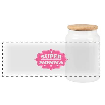 SUPER NONNA - Panoramic Cookie Jar with Wooden Lid - white - Front