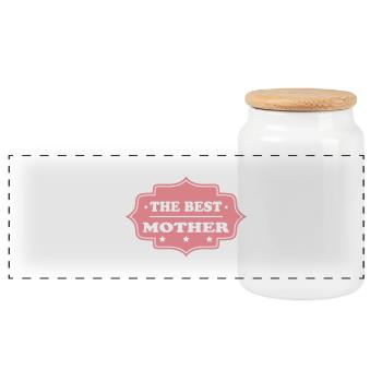 THE BEST MOTHER - Boîte à biscuits avec couvercle en bois - blanc - Devant