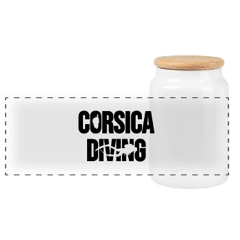 I can't, I have scuba diving in Corsica. - Panoramic Cookie Jar with Wooden Lid - white - Front