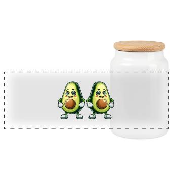 avocado 2 - Panorama Keksdose mit Holzdeckel - Weiß - Vorne
