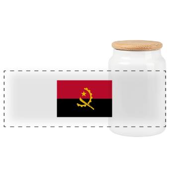 Angola - Boîte à biscuits avec couvercle en bois - blanc - Devant