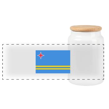 Aruba - Boîte à biscuits avec couvercle en bois - blanc - Devant