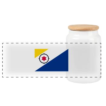 Bonaire - Boîte à biscuits avec couvercle en bois - blanc - Devant