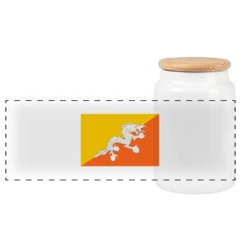 Bhoutan - Boîte à biscuits avec couvercle en bois - blanc - Devant