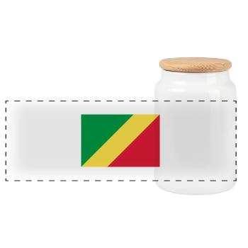 Demokratische Republik Kongo - Panorama Keksdose mit Holzdeckel - Weiß - Vorne