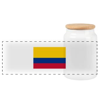 Colombie - Boîte à biscuits avec couvercle en bois - blanc - Devant