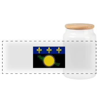 Guadeloupe - Boîte à biscuits avec couvercle en bois - blanc - Devant