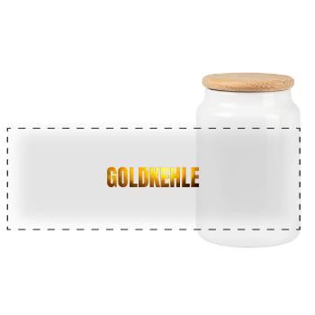 lettres dorées Goldkehle - Boîte à biscuits avec couvercle en bois - blanc - Devant