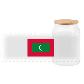 Maldives - Boîte à biscuits avec couvercle en bois - blanc - Devant