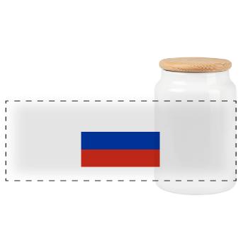 Russland - Panorama Keksdose mit Holzdeckel - Weiß - Vorne