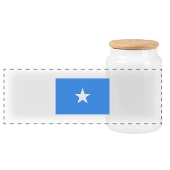 Somalie - Boîte à biscuits avec couvercle en bois - blanc - Devant