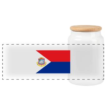 Saint-Martin - Boîte à biscuits avec couvercle en bois - blanc - Devant