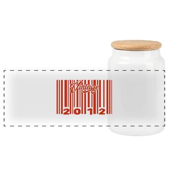 vintage 2012 né en 2012 13 ans bar code anniversai - Boîte à biscuits avec couvercle en bois - blanc - Devant