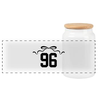 Number 96 Knot - 96th Anniversary - Panoramic Cookie Jar with Wooden Lid - white - Front