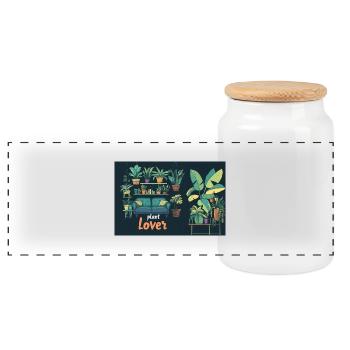 Plant lover - Panorama Keksdose mit Holzdeckel - Weiß - Vorne