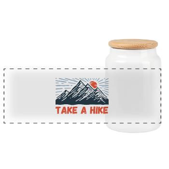 Take a hike - Panoramic Cookie Jar with Wooden Lid - white - Front