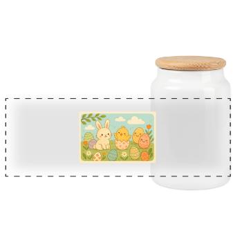 Fête de Pâques - Boîte à biscuits avec couvercle en bois - blanc - Devant