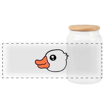 Duck Swimming Lake River Water Sea Holiday Fun - Panoramic Cookie Jar with Wooden Lid - white - Front
