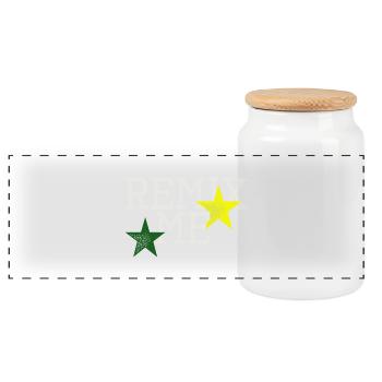 Remix me - Panoramic Cookie Jar with Wooden Lid - white - Front