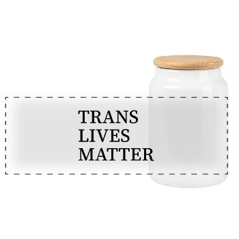 Trans-Leben sind wichtig - Panorama Keksdose mit Holzdeckel - Weiß - Vorne