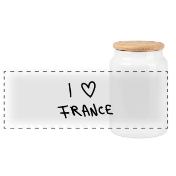 J’adore la France - Boîte à biscuits avec couvercle en bois - blanc - Devant