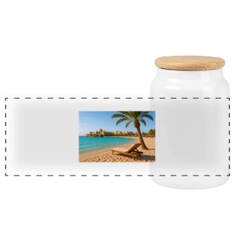 Soma Bay - Panorama Keksdose mit Holzdeckel - Weiß - Vorne
