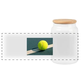 Sport - Tennis Ball - Panoramic Cookie Jar with Wooden Lid - white - Front