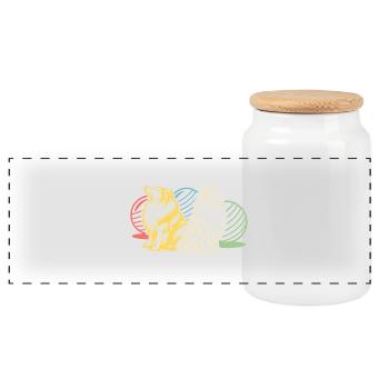Treibball (coloré) - Boîte à biscuits avec couvercle en bois - blanc - Devant