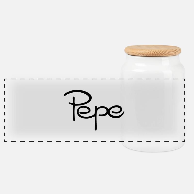 Pepe 01 - Panorama Keksdose mit Holzdeckel - Weiß