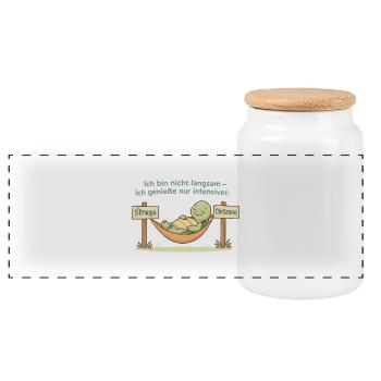Zone de détente des tortues - Boîte à biscuits avec couvercle en bois - blanc - Devant