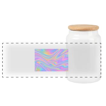 Conception holographique - Boîte à biscuits avec couvercle en bois - blanc - Devant