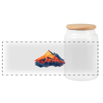 Weisshorn VS 4505m LowPoly - Boîte à biscuits avec couvercle en bois - blanc - Devant