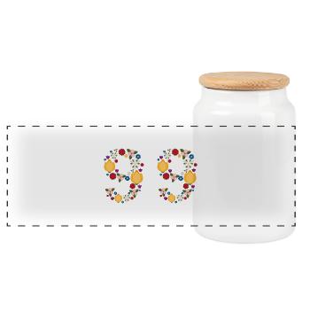 Fleurs 99 - Boîte à biscuits avec couvercle en bois - blanc - Devant