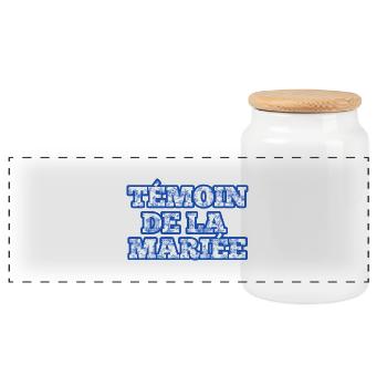 Témoin de la Mariée chinoiserie bleu - Boîte à biscuits avec couvercle en bois - blanc - Devant
