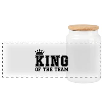 King of the Team - Panoramic Cookie Jar with Wooden Lid - white - Front