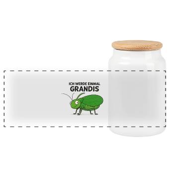 Je vais à Grandis un jour - Boîte à biscuits avec couvercle en bois - blanc - Devant