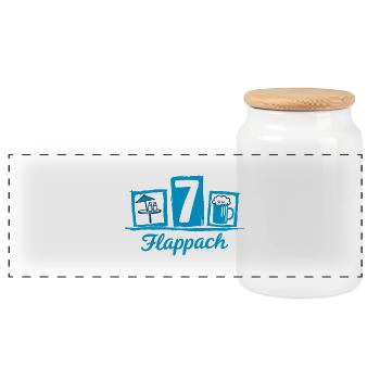 Flappach Tisch 7 Ravensburg - Panorama Keksdose mit Holzdeckel - Weiß - Vorne