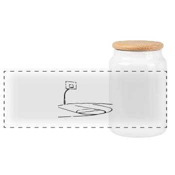 basket-ball court - Boîte à biscuits avec couvercle en bois - blanc - Devant