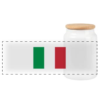 Italien, Italy, Fahne, Flagge - Panorama Keksdose mit Holzdeckel - Weiß - Vorne