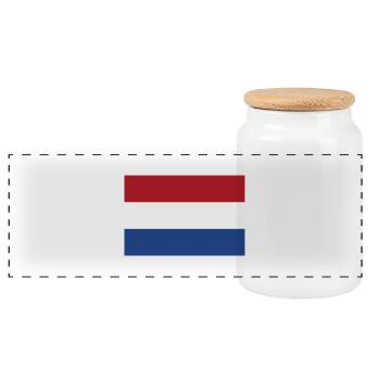 niederlande, netherlands, holland, Fahne, Flagge - Panorama Keksdose mit Holzdeckel - Weiß - Vorne