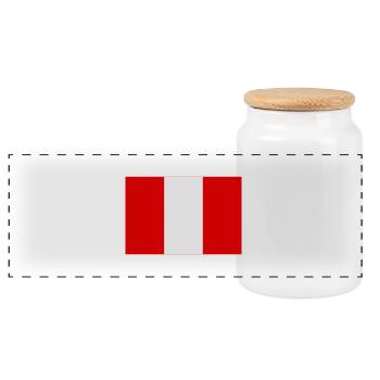 Peru - Panoramic Cookie Jar with Wooden Lid - white - Front