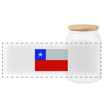 Chile - Panorama Keksdose mit Holzdeckel - Weiß - Vorne